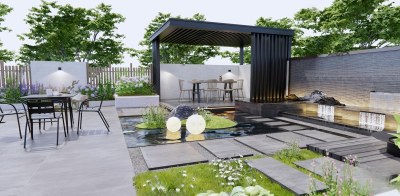 现代居家庭院3D模型下载
